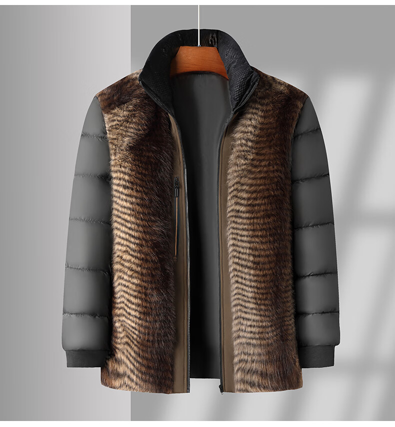 TUCANO Men's Winter Fleece-Lined Thickened Cotton Jacket Detachable Liner Warm Cold-Resistant Coat for Middle-Aged and Elderly Men 3