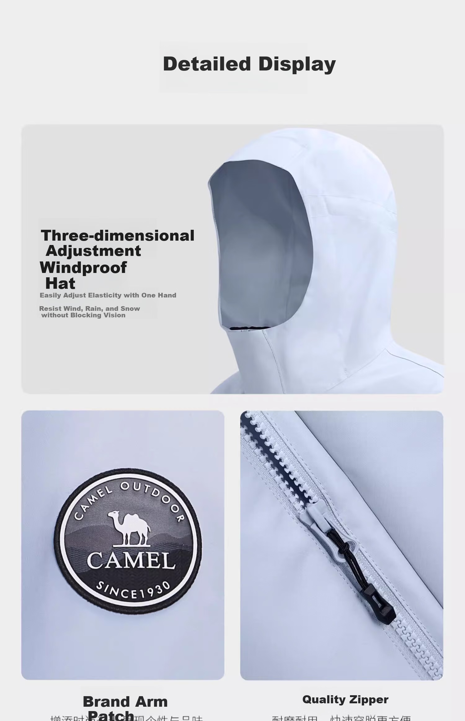 CAMEL Outdoor 3-in-1 Down Jacket for Men 2025 New Model Water-Resistant Down Liner Windproof Waterproof Jacket B189 27