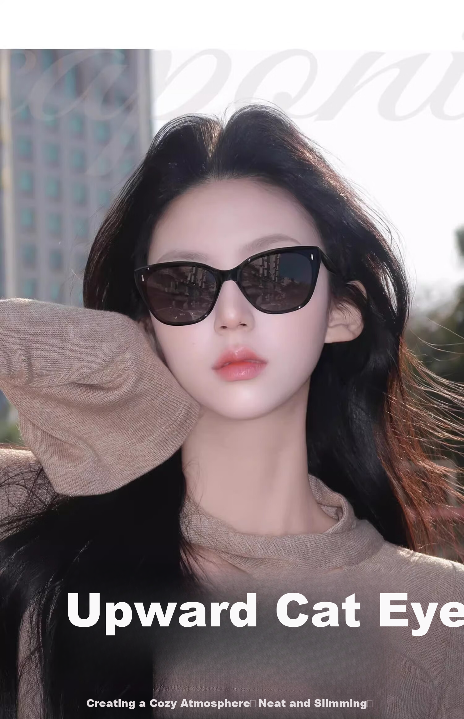 CAPONI Polarized Sunglasses for Women, Myopia Glasses, UV Protection, Driving Glasses, High-End Look, Face-Slimming Effect 3
