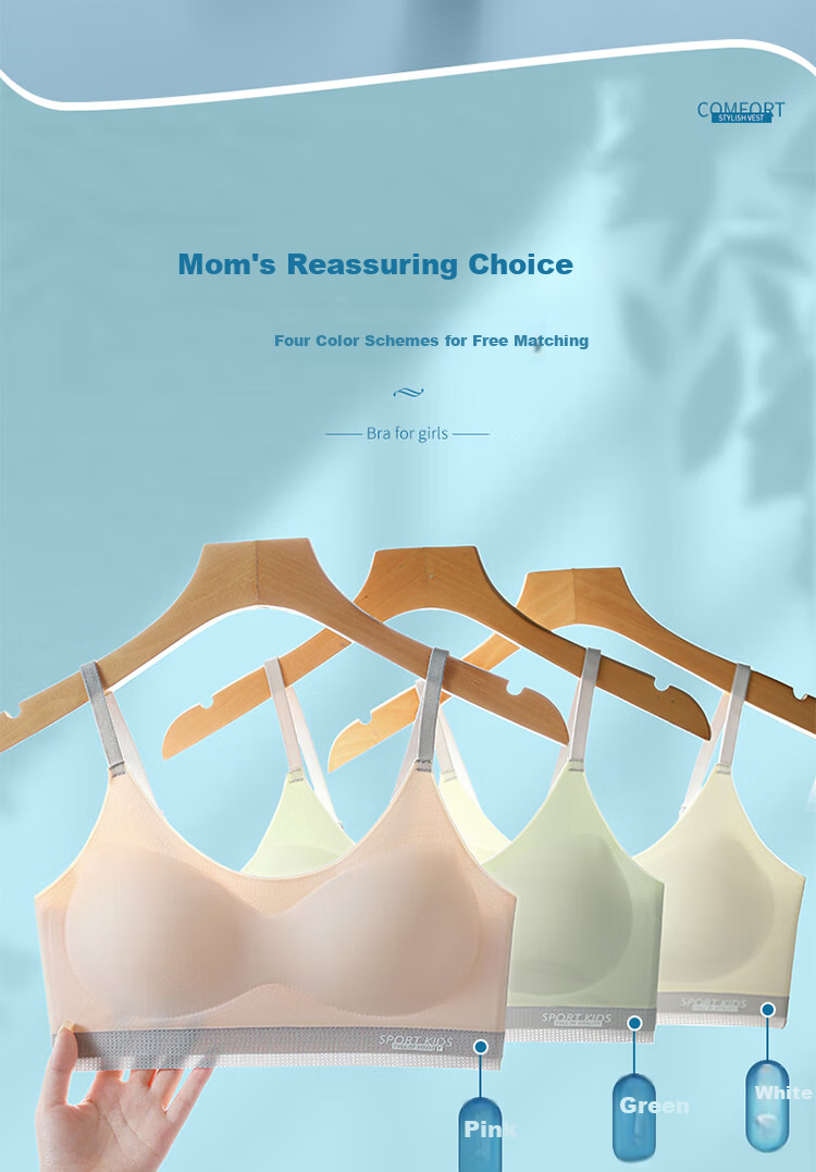 LangSha Girls' Underwear Bra, for Female Students And Children, Shock-Absorbing Sports Bra, for Teenagers in Middle School And High School, Puberty Development Period 9