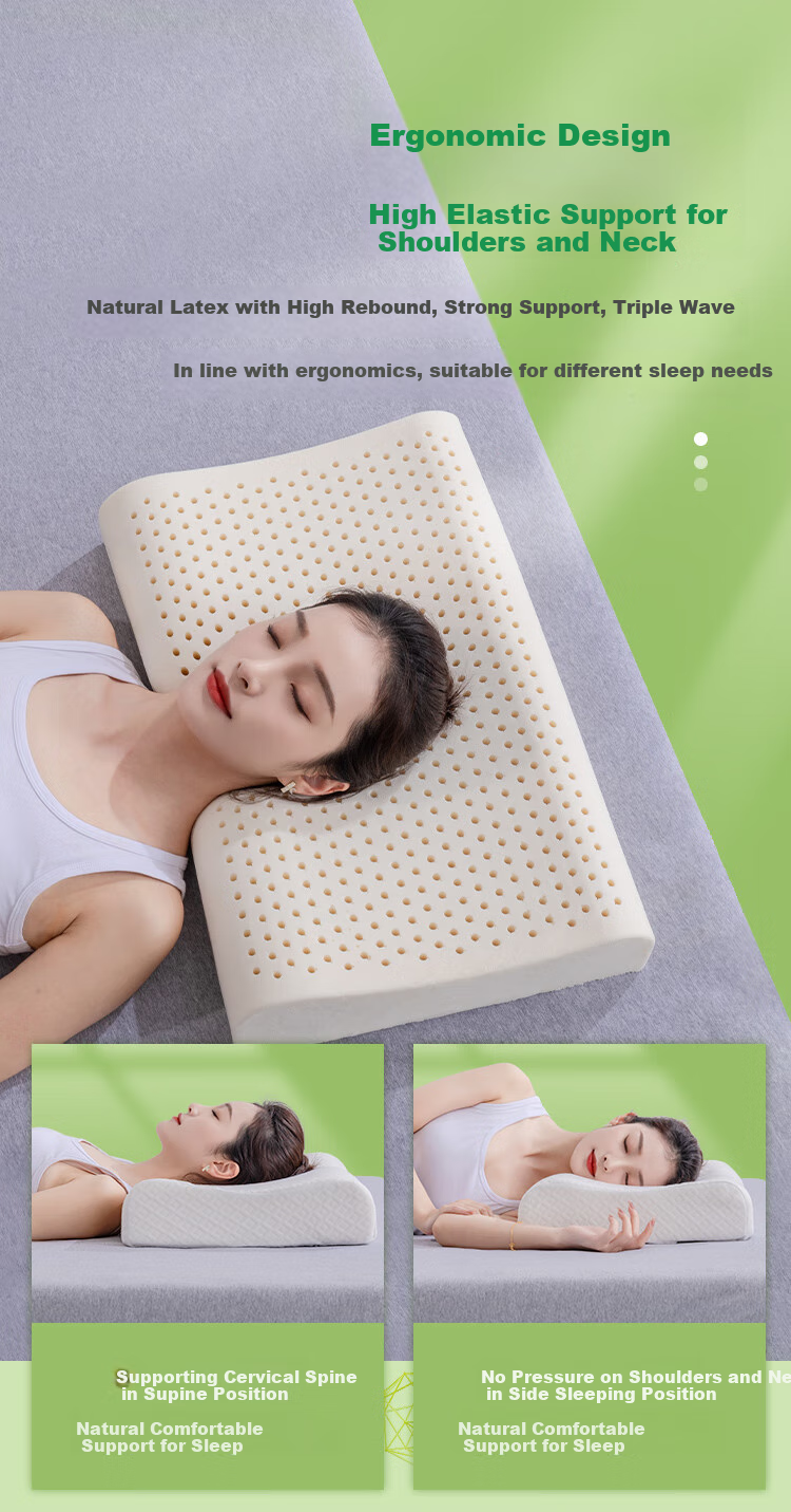 Jinxiangshu Natural Imported Cervical Pillow, Rubber Sleeping Pillow, Natural Latex Pillow, Adult Pillow, Classic Low Pillow 2