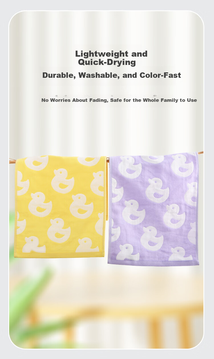 Yaguang Towel, Pure Cotton Class A Ultra-Soft Absorbent Face Towel, Sweet Color, 2-Pack Blue/yellow, 30*60cm, 65g/piece 4