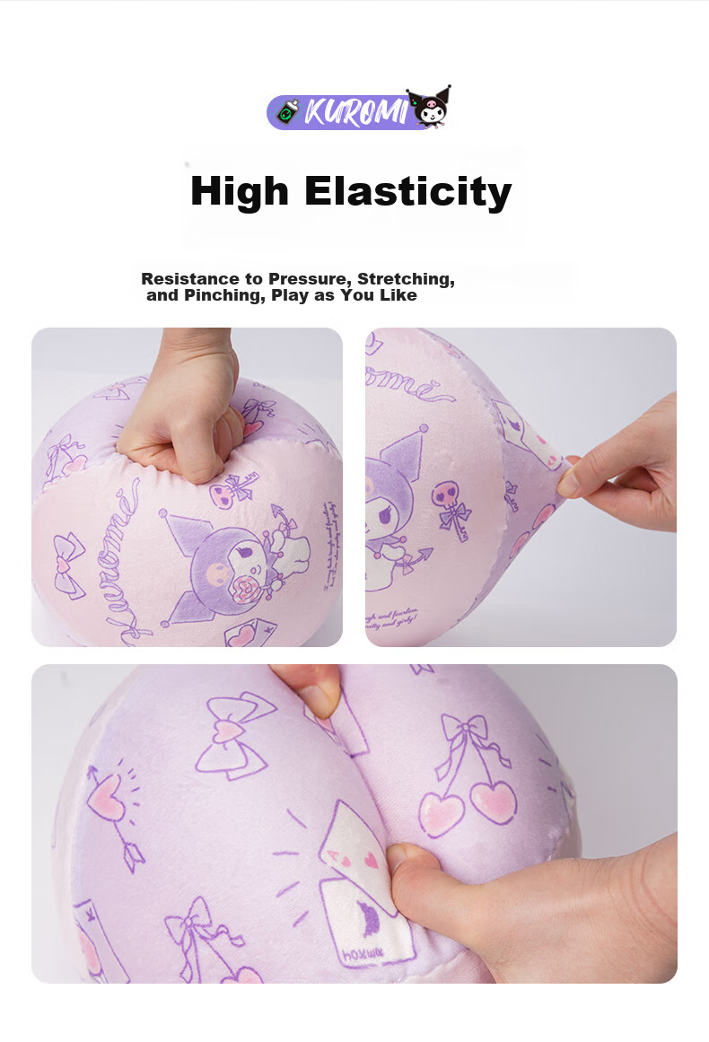Mesuca Silent Basketball, Size 5, Kuromi Series, Cloth-Covered, Soundless Children's Basketball, Indoor Toy, Bouncy Ball 7