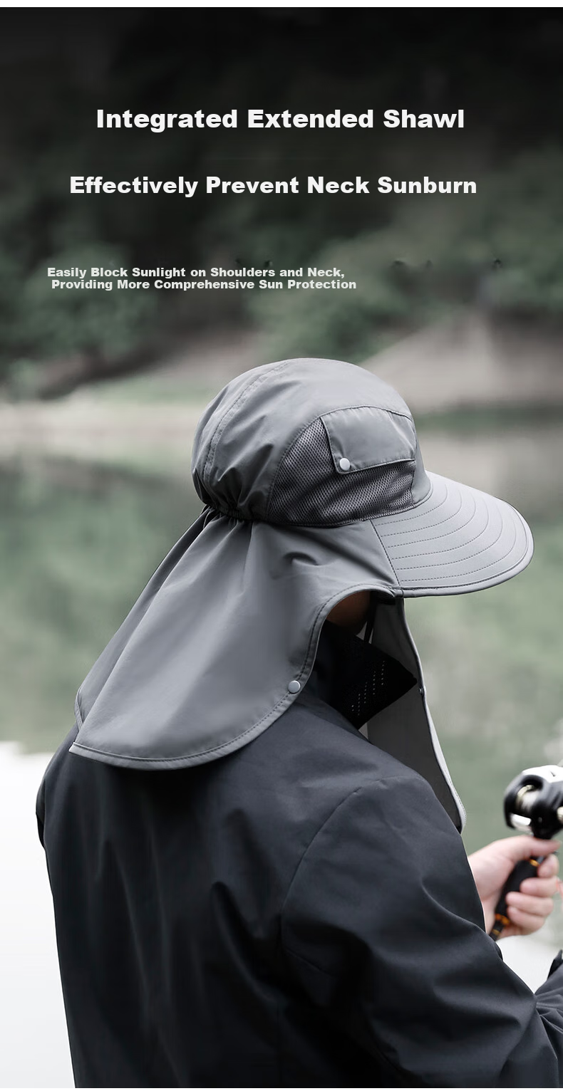 Zhanshuniao (Full Face Coverage) Fishing Sun Protection Hat for Men, Summer Outdoor Sun Hat, Wide Brim Fishing Hat, UV Protection Face Mask for Wome 27