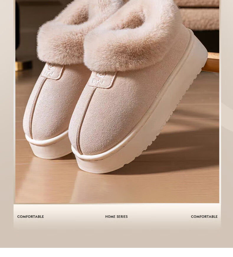YUZHAOLIN Women's Cotton Slippers Full Coverage Outdoor Wearable Indoor Home Cotton Shoes Fleece-Lined Snow Boots YX029 1