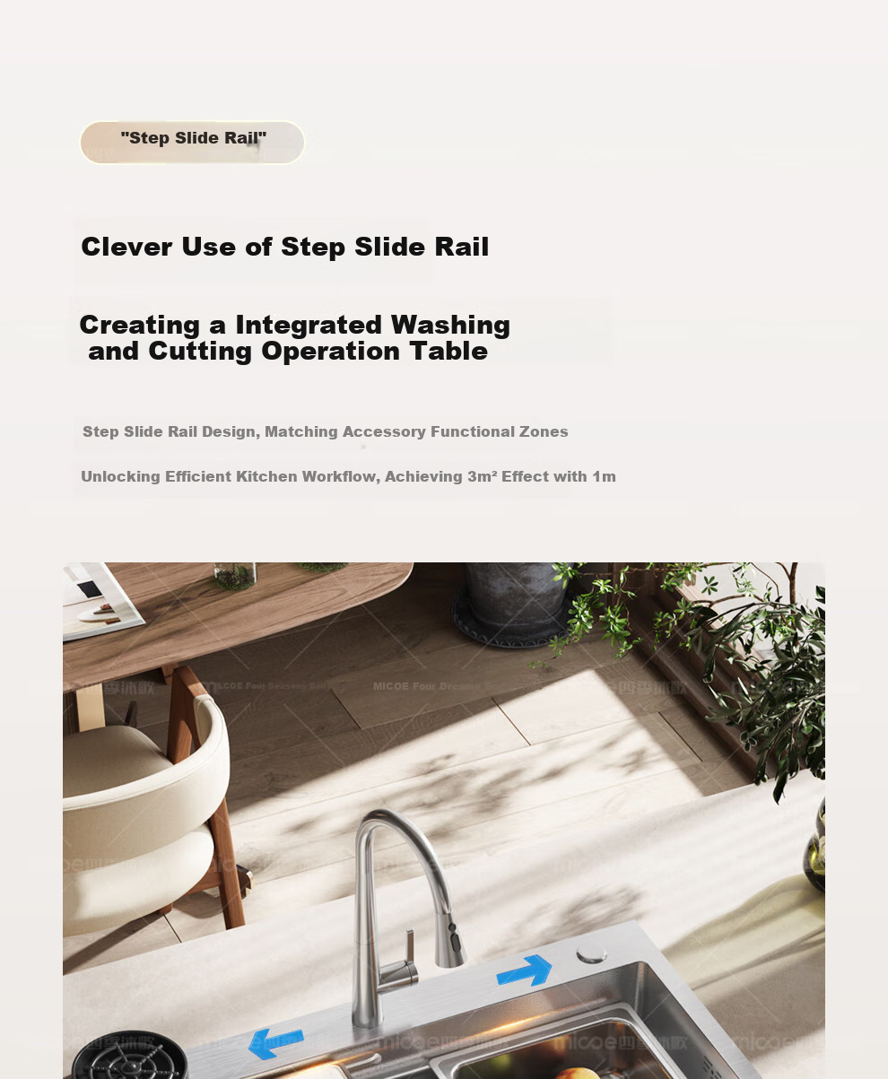 MICOE Kitchen Sink, Handmade Large Single Bowl L9 Series, 316L Stainless Steel Medical Grade, Nano Antibacterial Vegetable Washing Basin, 75 22