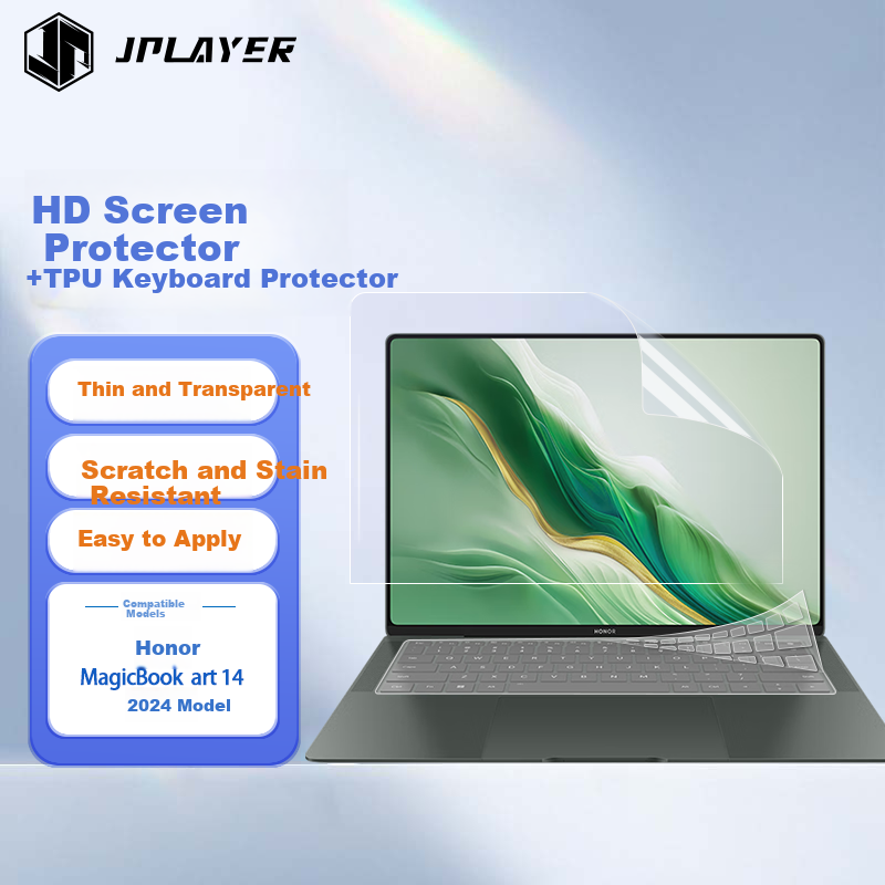 JPLAYER Keyboard And Screen Protector Set for Honor MagicBook Art 14 2026/25/24 Laptop, High-Definition Clear Film, Easy to Apply, Scratch-Resistant
