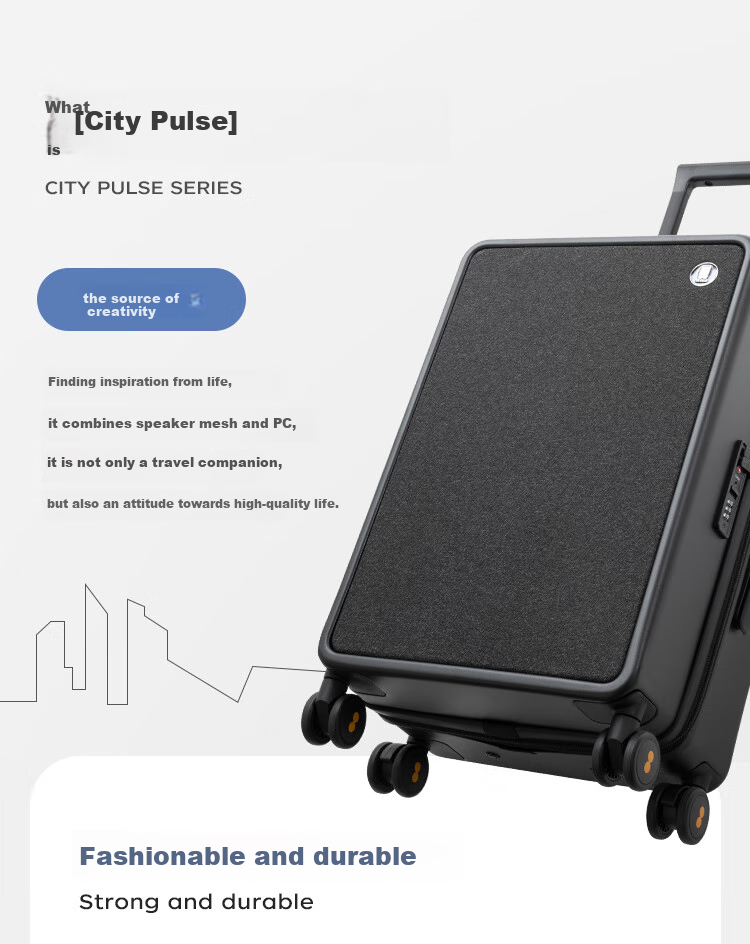 LEVEL8 (LEVEL8) Luggage Suitcase for Men And Women, Carry-On Travel Case, 20-Inch PC Fabric Patchwork Style Trolley Case, Urban Pulse Series Order Black 3