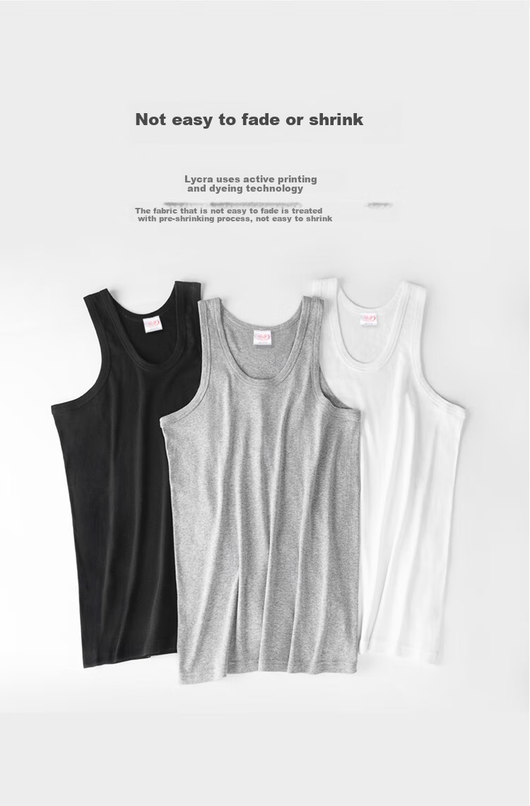LangSha Men's Tank Top, 100% Pure Cotton, Comfortable, Soft, Breathable, Athletic Fitness Ribbed Undershirt, Sleeveless Top for Summer Wear 12