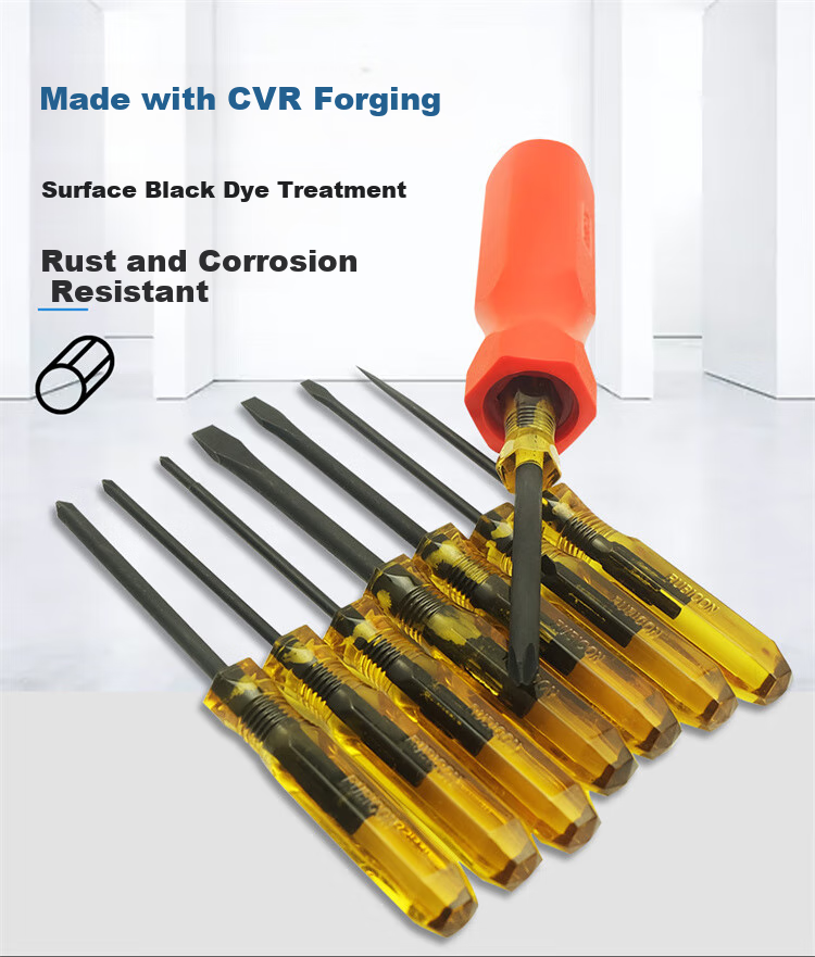 RUBICON Screwdriver Set, Household Multi-Functional, Phillips And Flathead, Soft Handle Screwdriver Set, 9-In 268P 9