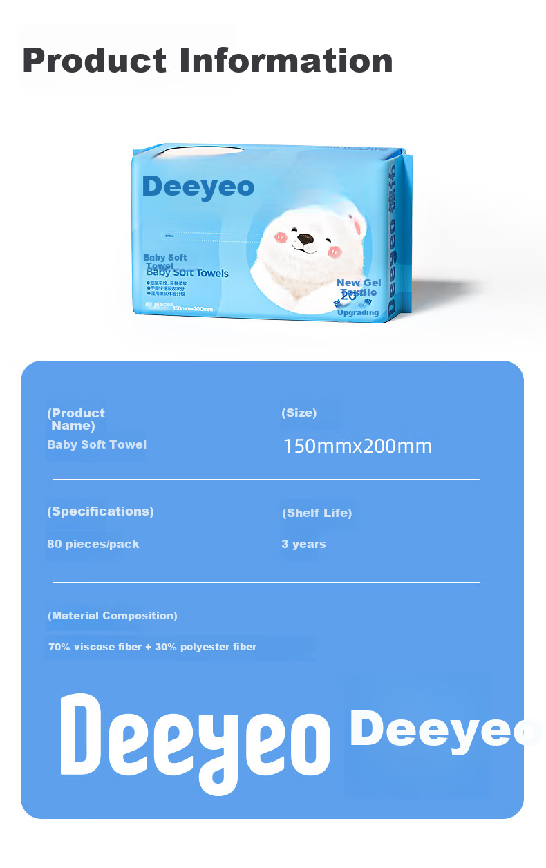 Deyou Baby Soft Wipes, Disposable Face Towels, Wet And Dry Use, Thickened Facial Cleansing Wipes, 80 Sheets * 18 Packs, Bear Patter 12