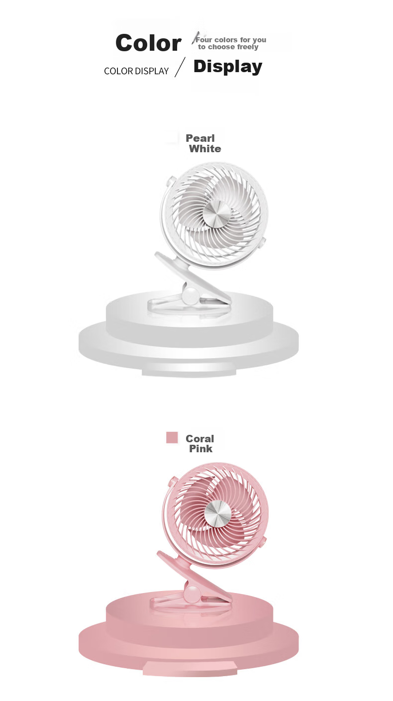 Siyicai USB Desktop Portable Clip-On Mini Fan, Quiet Small Electric Fan for Home Bedroom Student Dorm Office Desk Fan YS2260 Glass Gree 3