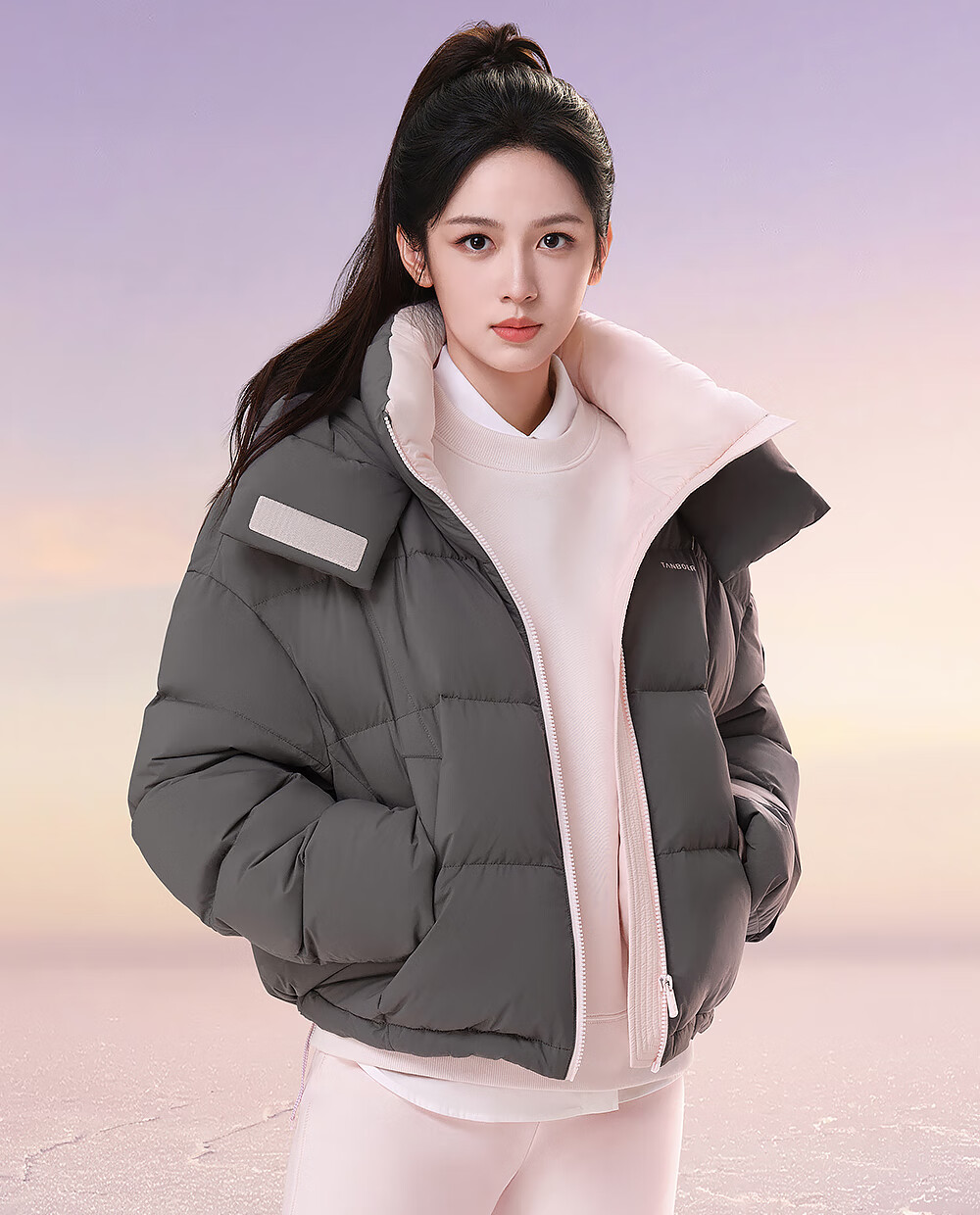 Tanboer Puff Down Jacket Women Detachable Hood Sports Warm Coat 2025 New 5530328D Xuefumi 155 1