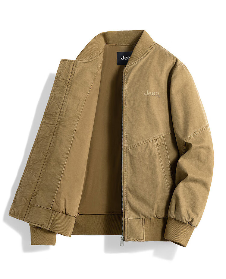 JEEP Men's Military Green XL Flight Jacket Bomber Collar Spring Autumn Workwear 15
