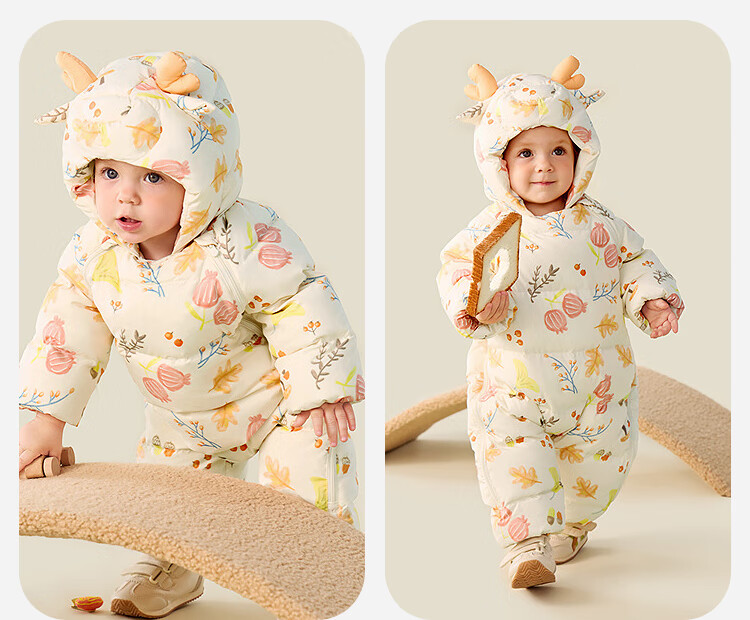 Minibala Bala Mini Egg Puff Unisex Baby Toddler Down Jumpsuit Warm Belly Protection Cute Winter Kidswear 5