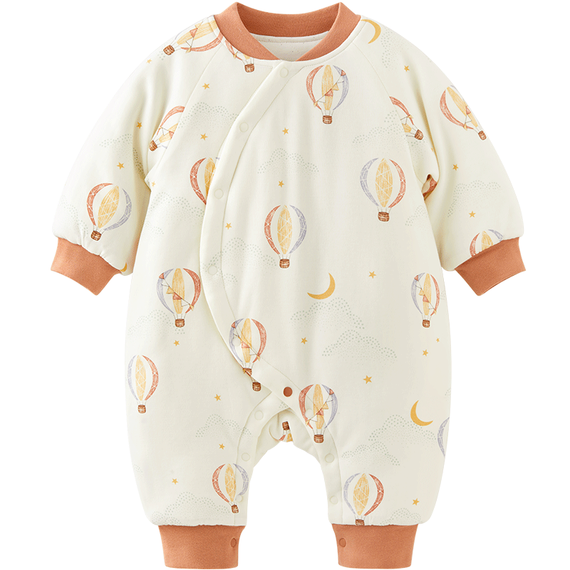 Wismorni Baby Thermal Cotton Romper Winter Thickened Warm Infant Jumpsuit Pajamas