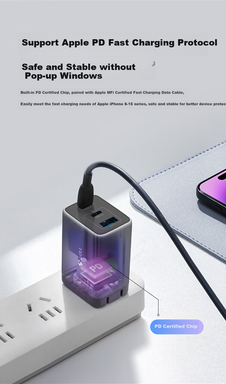 BULL 67W Gallium Nitride Charger, Multi-Port USB/Type-C Fast Charging Head for MacBook Pro, Lenovo Laptops, Apple 18/17, Huawei, Xiaomi Phones 3