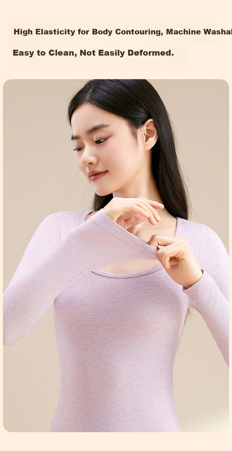 FENTENGCARE Women's Thermal Underwear, Antibacterial, Slimming, Butt-Lifting, Tummy Control, Square Neckline Base Layer Autumn Top And Pants, Gift for Wome 11