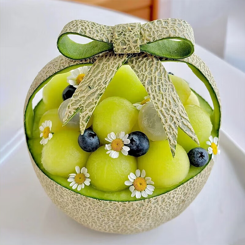 京鲜生 海南网纹蜜瓜 4-6粒装 净重10斤起 生鲜水果礼盒 