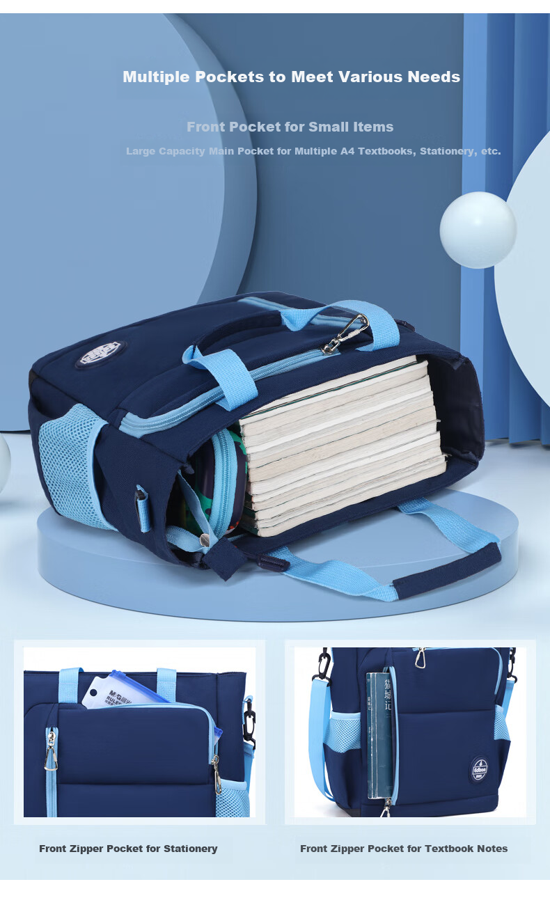 Edison Handheld Tutoring Bag for Primary And Secondary School Students, Shoulder Crossbody Bag for After-School Classes, Water-Resistant Art Bag BX03-1 5