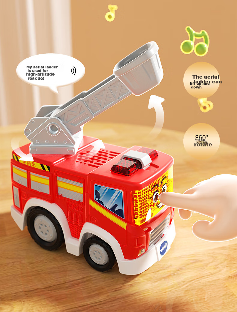 VTech Children's Toy Track Car, Smart City Fire Station Fire Truck 1-2 Baby Boys Girls Birthday Gift 13