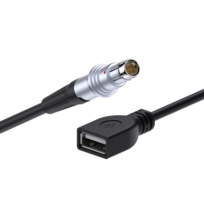 BOYANG BY-F102/USB 4-Pin Aviation Plug to USB Connector 0.3m F-Series High-Density Electrical Connector Supports Quick Lock Blind Mating Compatible with F102T03J053