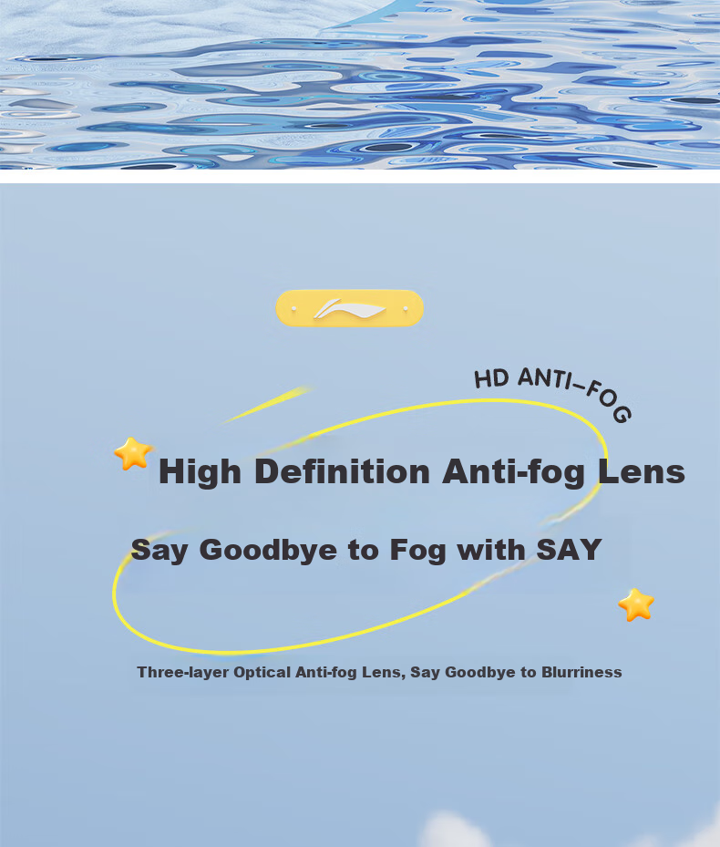 Li-Ning Children's Swimming Goggles for Boys And Girls, High Definition Anti-Fog Comfortable Waterproof Professional High-Definition Diving Goggles 296-1 5