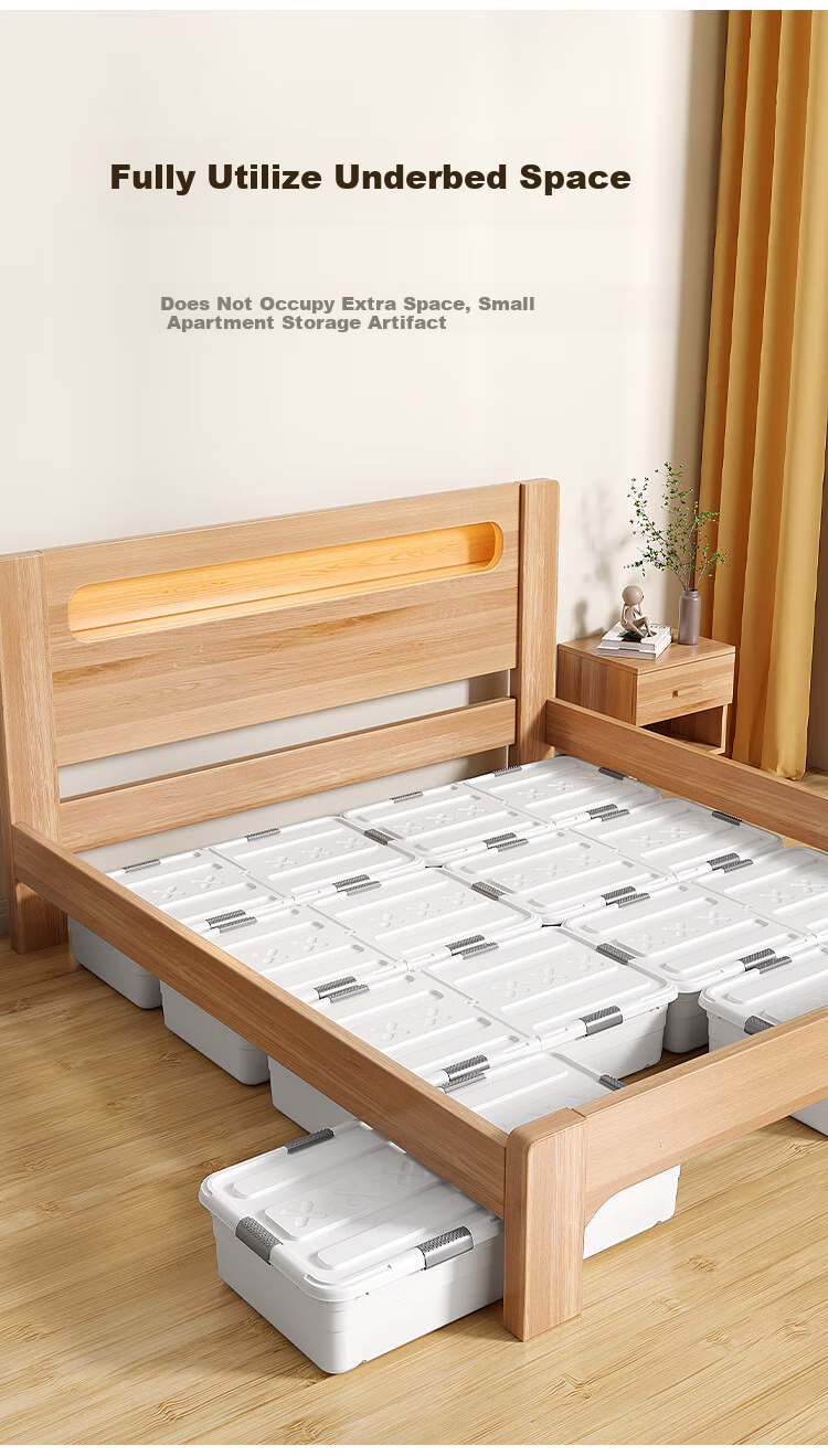 Jiabangshou Under-Bed Storage Box, Flat Organizer for Clothes And Quilts, with Wheels, 30L Capacity, 1 Piece 1