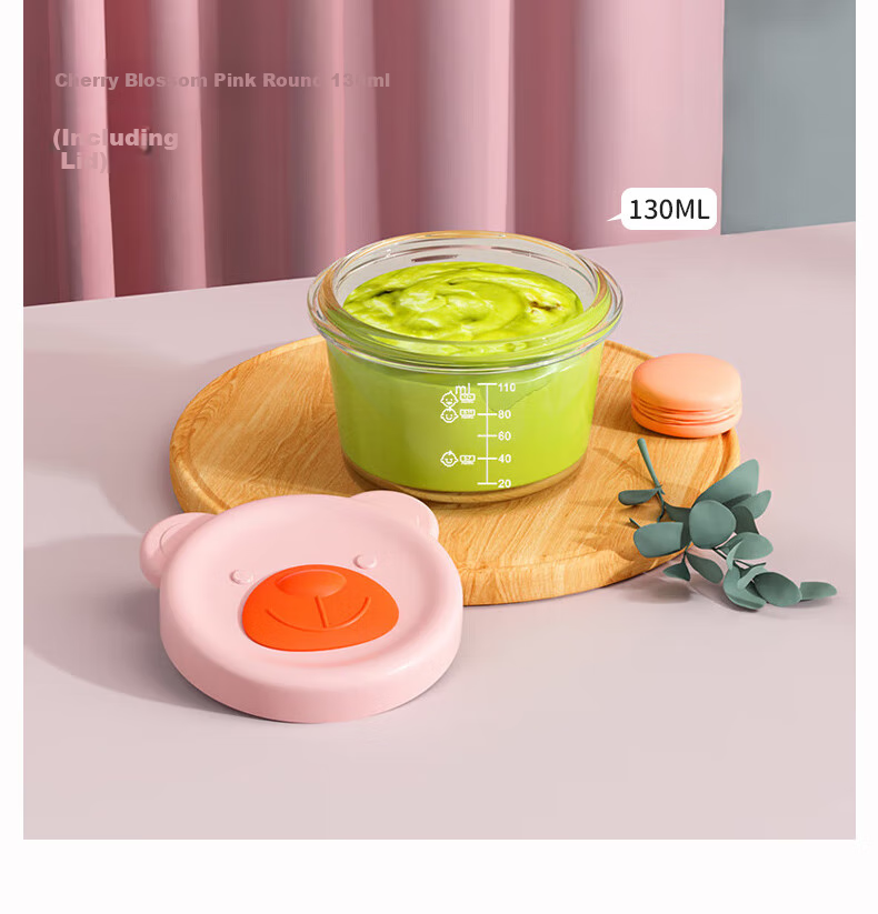 Baoshi Baby Food Storage Containers, Glass Bowls for Infants, Airtight Sealed Molds for Steaming, Cooking, Portioning And Freezing (Square + Round), Set of 2 13
