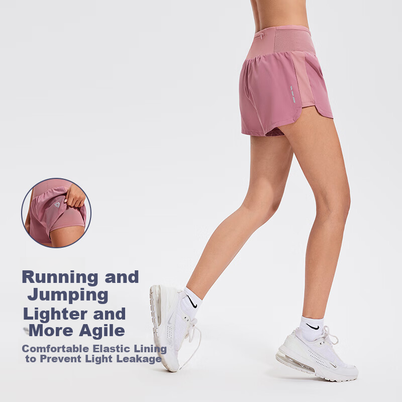 Cosleaf Women's Professional Running Shorts for Marathon, High-Waisted Tummy Control Shorts with Pockets, Slimming Yoga Fitness Pants