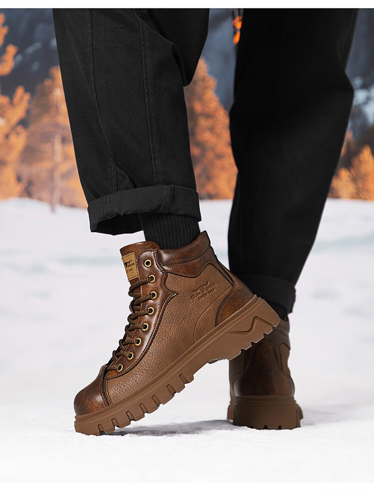 G.N.Shi Jia Men's Boots 2025 Autumn Winter New Low-top Martin Boots Outdoor Thick-soled Casual Leather Shoes Trendy Versatile Men's Shoes 42