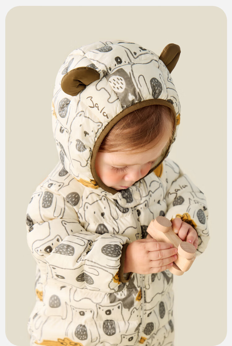 Minibala Bala Waterproof Baby Down Jumpsuit Winter Unisex Toddler Outdoor Warm Down Romper Crawling Suit 3