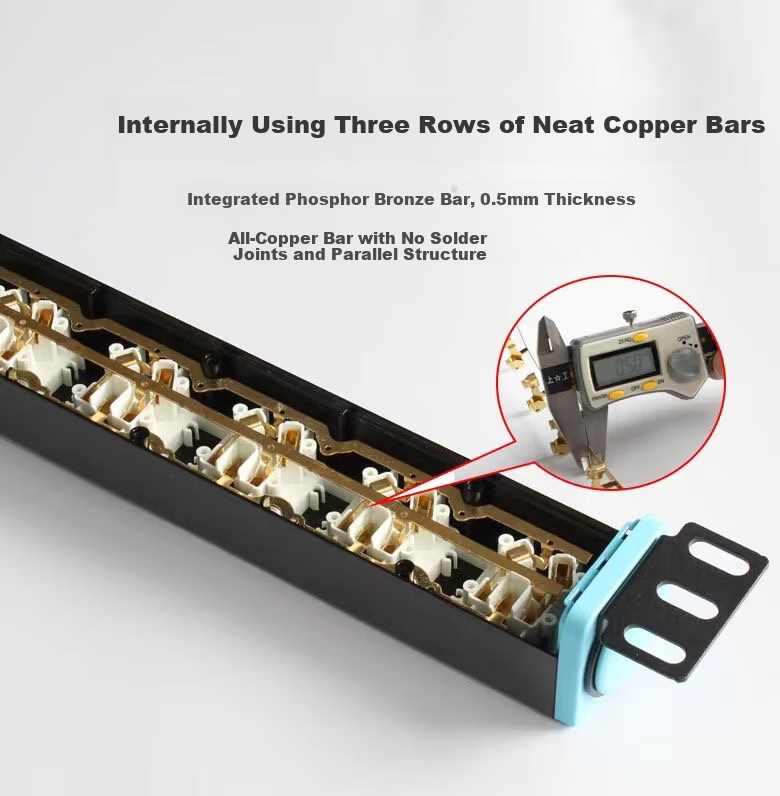 Kyfen PDU Desktop Gaming Cabinet Socket/power Strip/extension Cord, 10A 8-Outlet 1U 1C 1.5mm Cable Diameter with Dual Switches And Master Control, 1.6 Meters 11