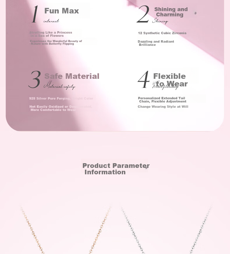 Disney Butterfly Promise Silver Necklace for Women, Runaway Princess Butterfly Necklace, Elegant Birthday Gift for Girlfriend 7