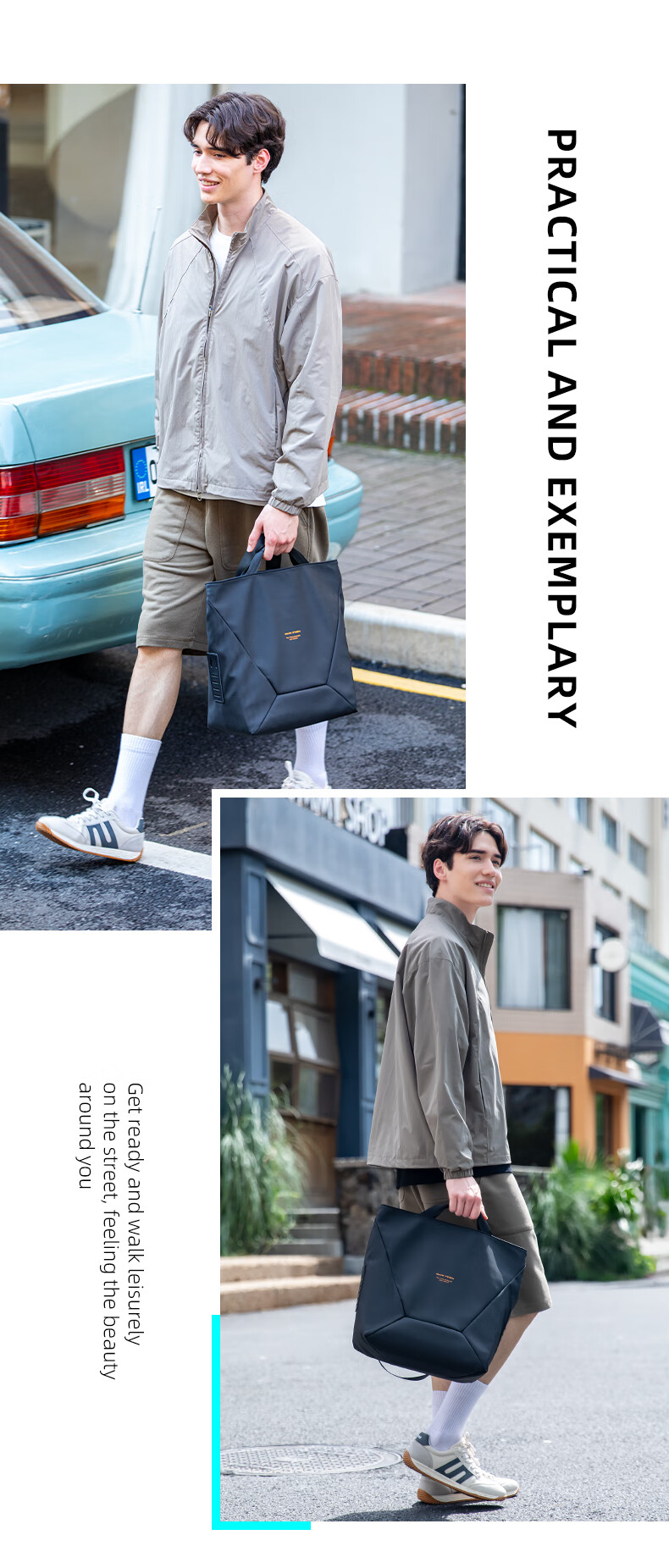 MARK RYDEN Men's Large Capacity Shoulder Tote Bag Magnetic Closure Crossbody Travel Commuter Handbag MR255 7