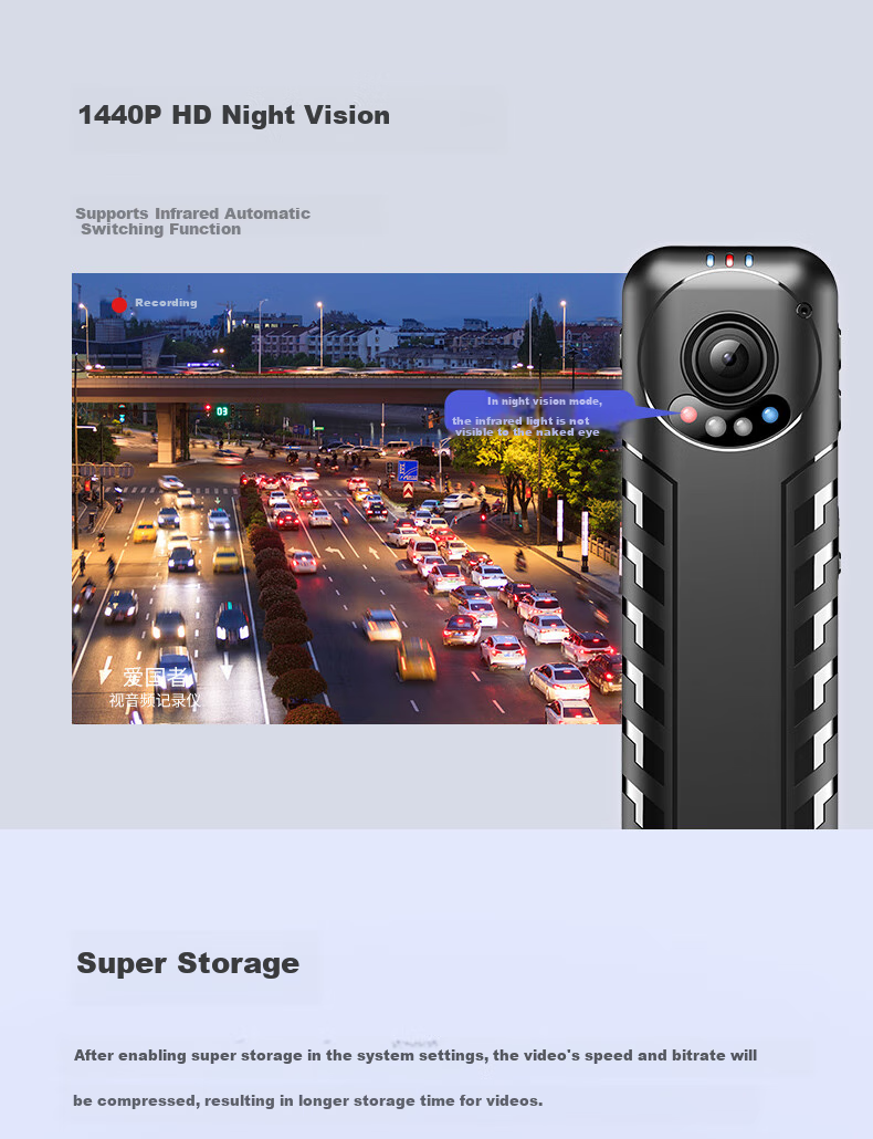 Aigo Dashcam, High-Definition Camera, Portable Mini Recorder, Video And Audio Capture Device, Compact Cycling Sports Camera S10, 256GB 5