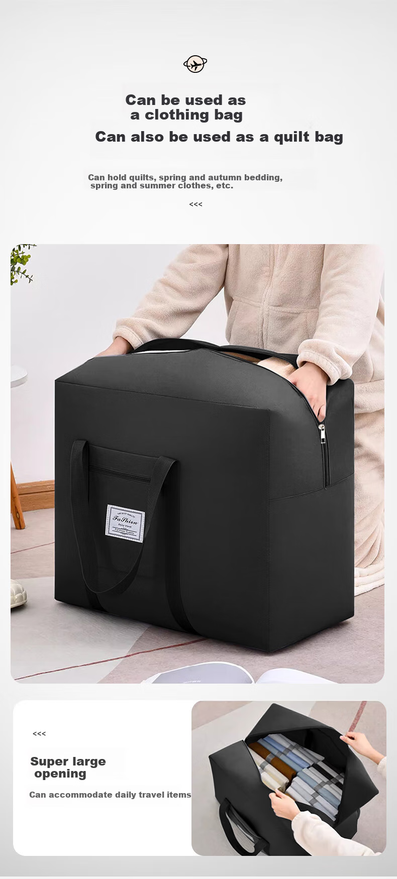 Baicaoyuan Travel Bag, Luggage Bag with Large Capacity, Handheld And Can Be Attached to Suitcase Handle, for Short-Trip Travel 7