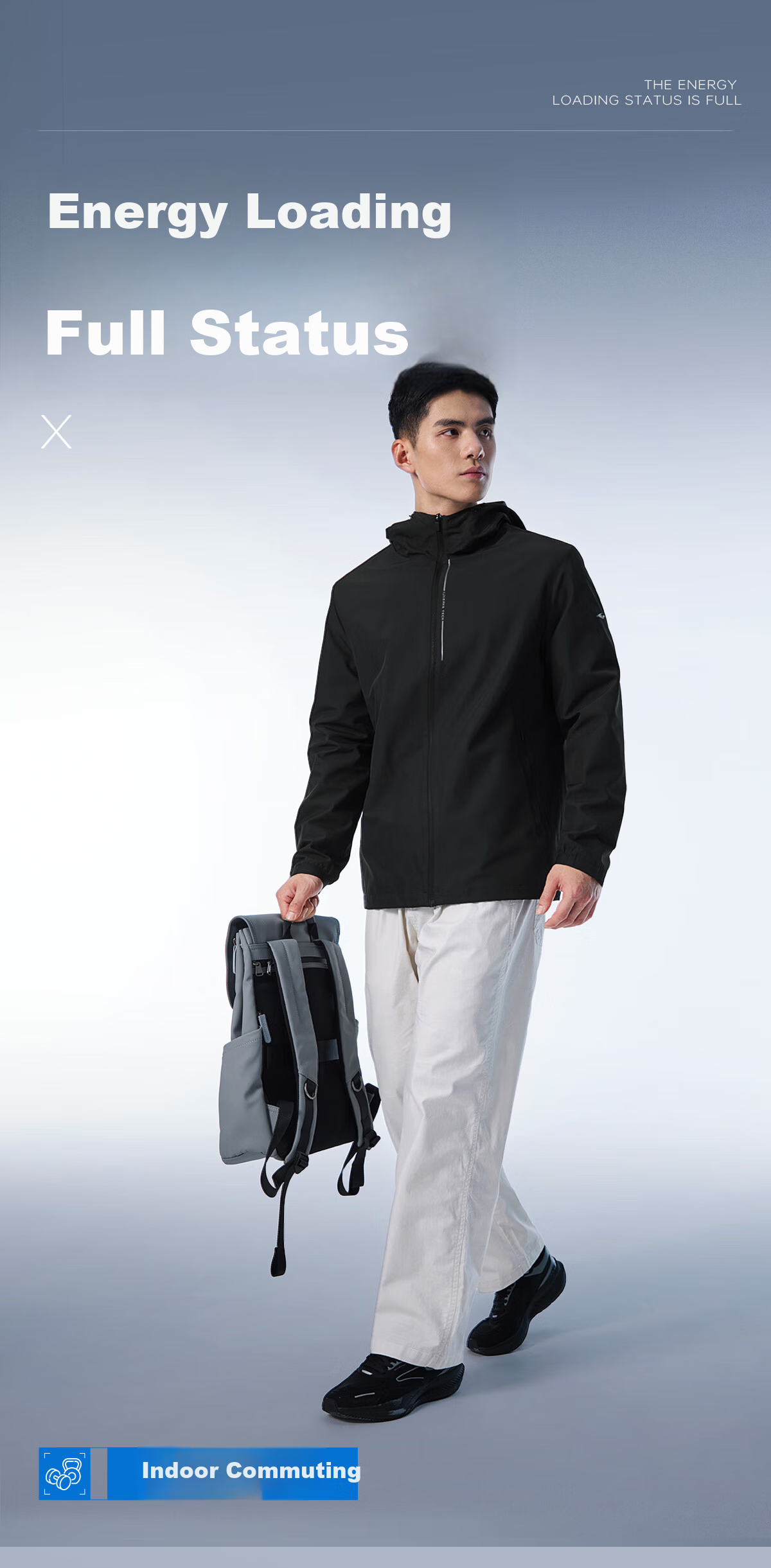 ERKE Jacket, Spring Men's Cardigan, Hooded Waterproof Cycling Wear, Windproof Running, Solid Color Versatile Casual Outerwear 1