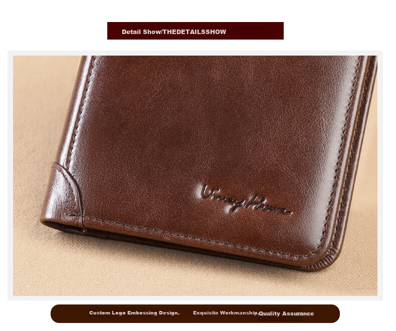 Viney Men's High-End Brand Wallet, Short Card Holder, ID Holder, Light Luxury Birthday Gift for Boyfriend, Husband, Father, Or Dad 14