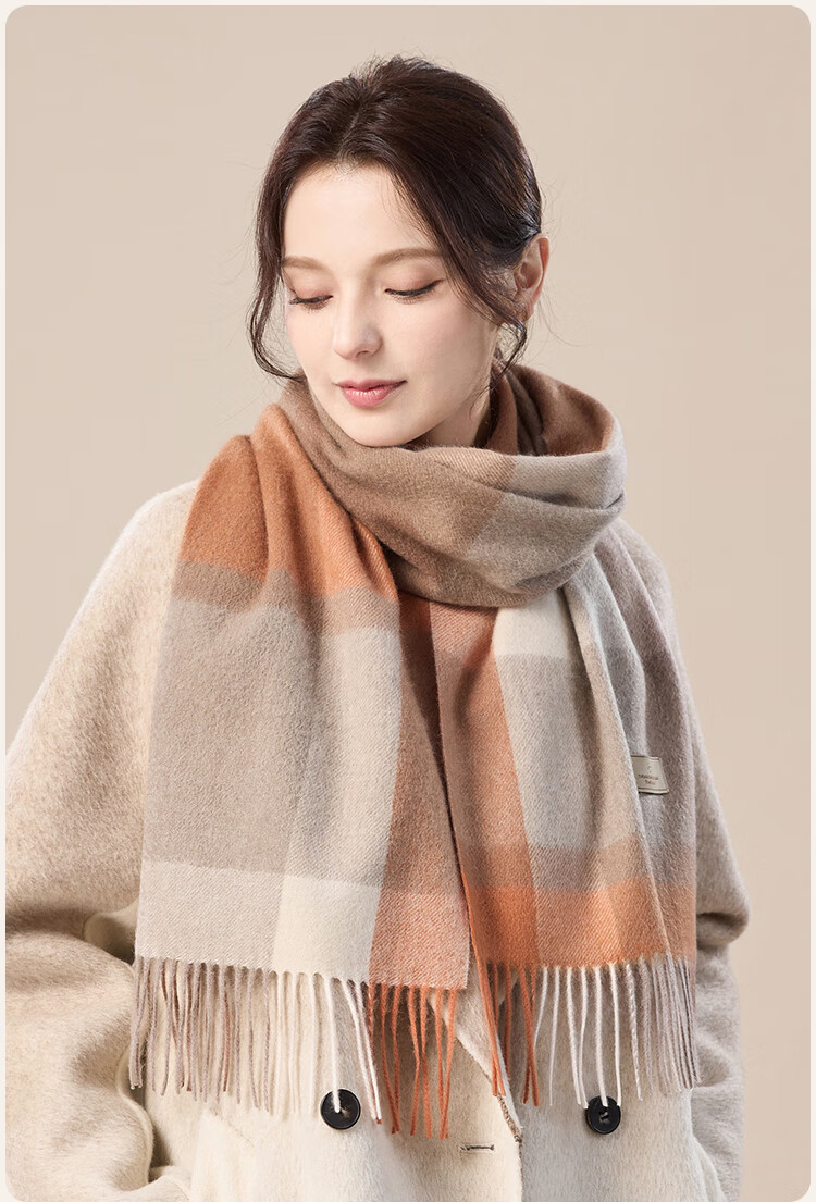 JIUMU 100% Cashmere Scarf Women Autumn Winter Shawl Warm Neck Warmer Female New Year Birthday Gift Box Set 7