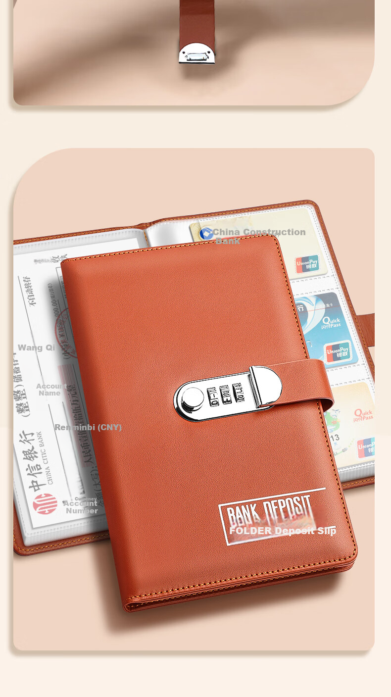 Licao Savings Deposit Organizer, Bill Holder, Bank Statement Folder, 2026 Latest Model, Bank Check Holder, Money Storage, Multi-Functional, Waterproof, Large Capacity, with Lock 9
