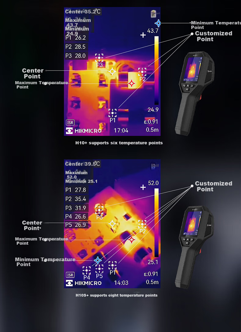 HIKMICRO Thermal Imaging Camera, High-Definition Infrared Thermal Imager, Temperature Measuring Device, Night Vision Goggles, Underfloor Heating Inspection, Water Leak Detector H10+ 6