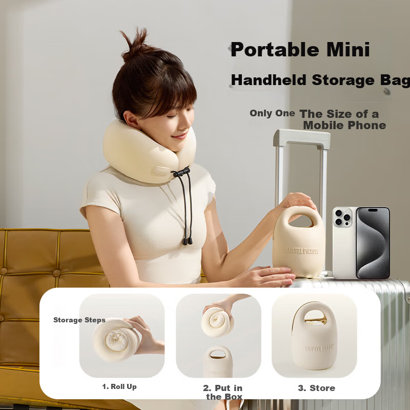 Shuidong Neck Support U-Shaped Pillow, Travel Neck Pillow for Airplane, Portable Long-Distance Journey Office Neck Support, Nap U-Shaped Pillow