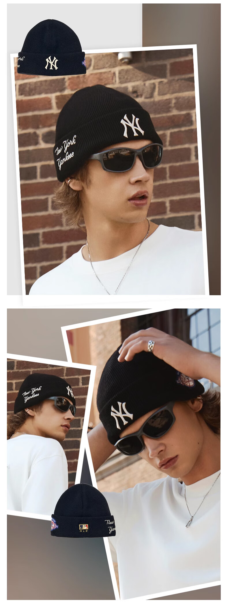 MLB Unisex Knit Beanie Hat 25 Autumn Winter New Woolen Comfortable Cap 3ABNV0556-50BKS-F 3