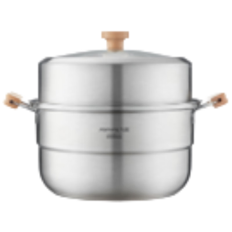 Joyoung 26cm 304 Stainless Steel Multifunctional Steamer for Induction Cooker and Gas Stove, Wooden Steamer Pot, Home Use