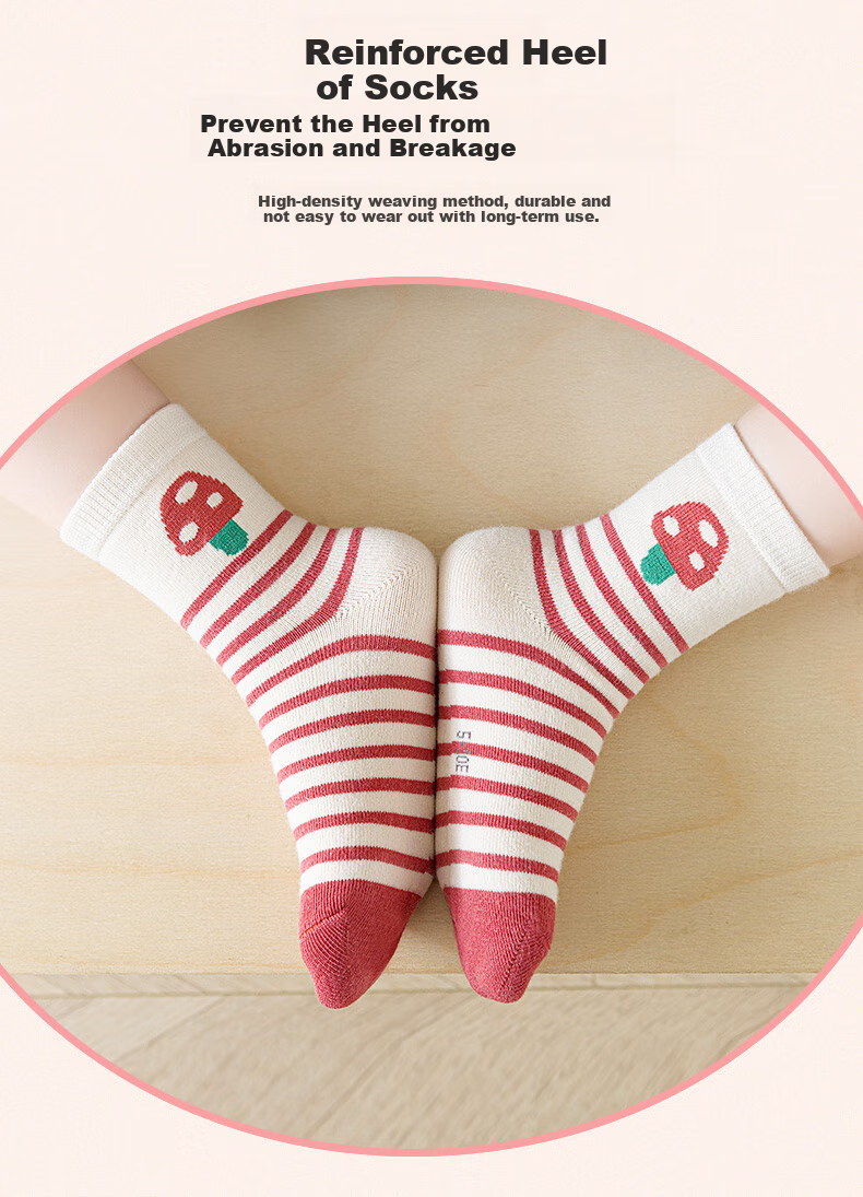 LIUZHI SHU Children's Socks for Spring And Autumn, Girls' Thick Mid-Calf Socks for Fall And Winter, Combed Cotton Princess Socks for School-Age Children And Teens 2