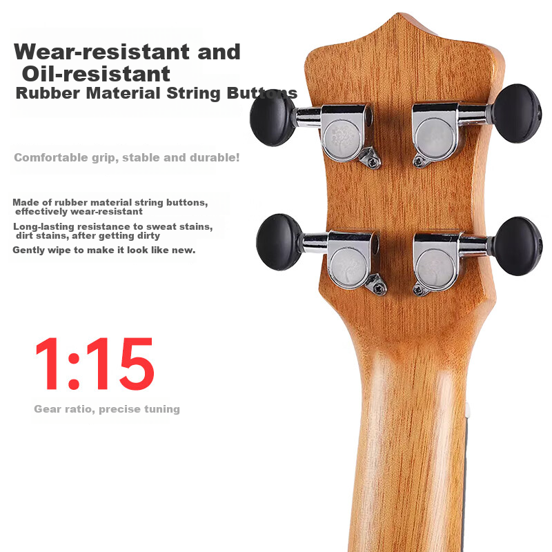 Kaka KUC-25D Ukulele Single Board, Mahogany, 23-Inch Electric Box Style