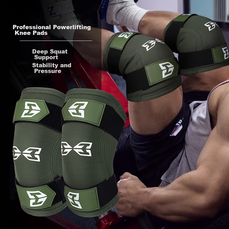 Gingpai Sport Knee Brace for Men, Squat Equipment Training, Compression Strength Leg Exercises, Hercules Leg Straps, Hoku Green, XXL Size
