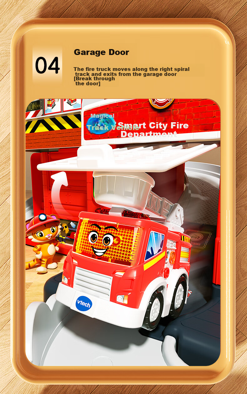 VTech Children's Toy Track Car, Smart City Fire Station Fire Truck 1-2 Baby Boys Girls Birthday Gift 9