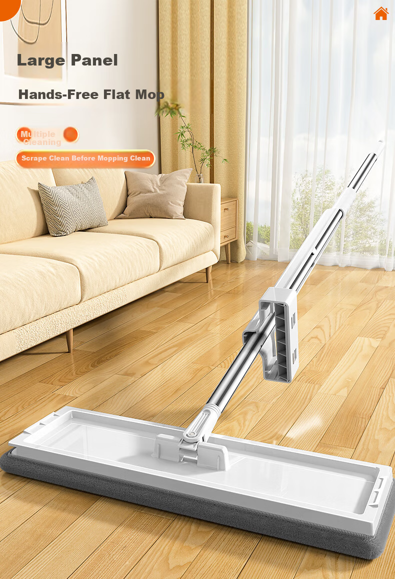 Dongfangliangjie Household Mop, No-Hand Flat Mop, Extra Large 50cm Cleaning Cloth, Absorbent Floor Mop, Cleaning Wonder Tool 1